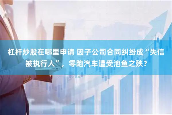 杠杆炒股在哪里申请 因子公司合同纠纷成“失信被执行人”，零跑汽车遭受池鱼之殃？