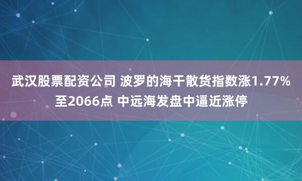 武汉股票配资公司 波罗的海干散货指数涨1.77%至2066点 中远海发盘中逼近涨停